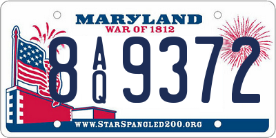 MD license plate 8AQ9372