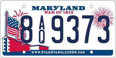 MD license plate 8AQ9373