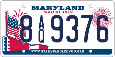 MD license plate 8AQ9376