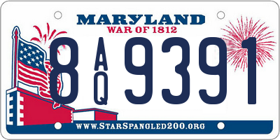 MD license plate 8AQ9391