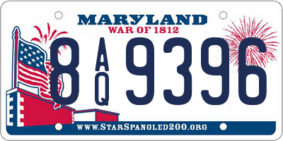 MD license plate 8AQ9396