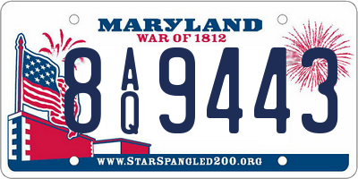 MD license plate 8AQ9443