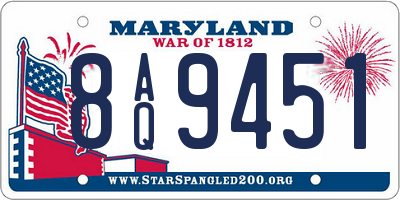 MD license plate 8AQ9451