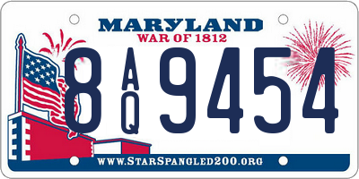 MD license plate 8AQ9454
