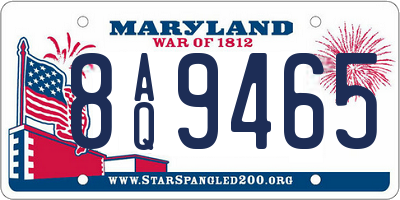 MD license plate 8AQ9465
