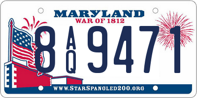 MD license plate 8AQ9471