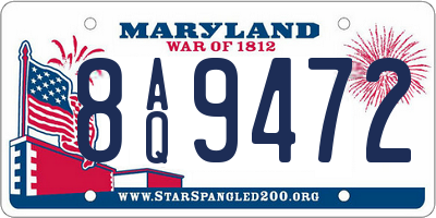 MD license plate 8AQ9472