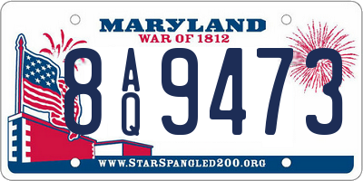 MD license plate 8AQ9473