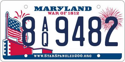 MD license plate 8AQ9482