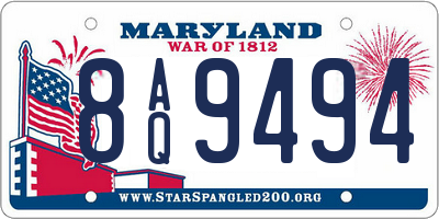 MD license plate 8AQ9494