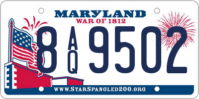 MD license plate 8AQ9502