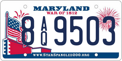MD license plate 8AQ9503