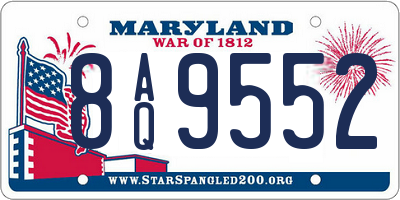 MD license plate 8AQ9552