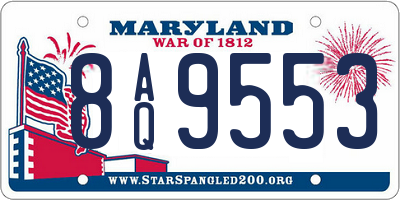 MD license plate 8AQ9553