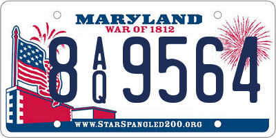 MD license plate 8AQ9564