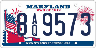 MD license plate 8AQ9573