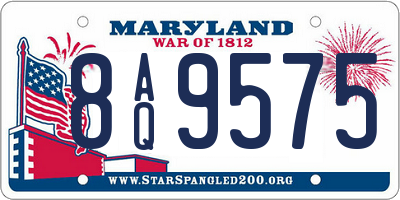 MD license plate 8AQ9575