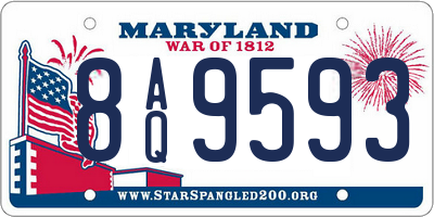 MD license plate 8AQ9593