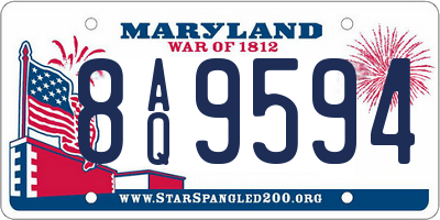 MD license plate 8AQ9594