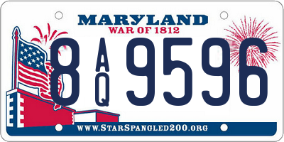 MD license plate 8AQ9596
