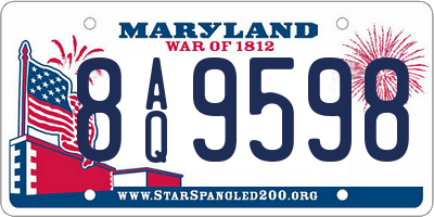 MD license plate 8AQ9598