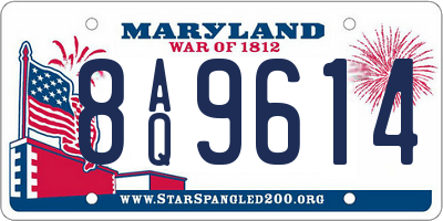 MD license plate 8AQ9614