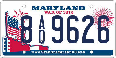 MD license plate 8AQ9626