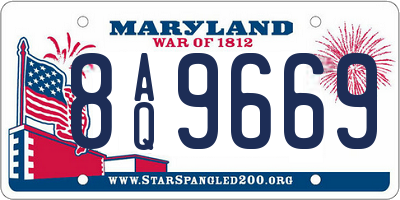 MD license plate 8AQ9669