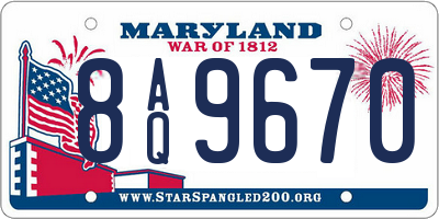 MD license plate 8AQ9670