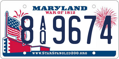 MD license plate 8AQ9674