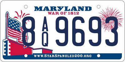 MD license plate 8AQ9693