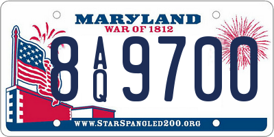 MD license plate 8AQ9700