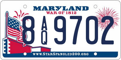 MD license plate 8AQ9702