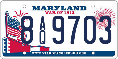 MD license plate 8AQ9703