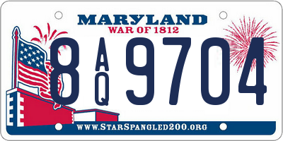 MD license plate 8AQ9704