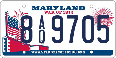 MD license plate 8AQ9705