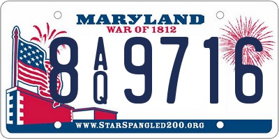 MD license plate 8AQ9716