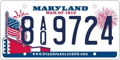 MD license plate 8AQ9724