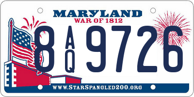 MD license plate 8AQ9726