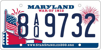 MD license plate 8AQ9732