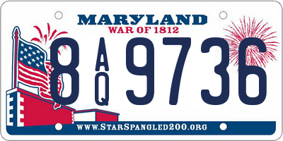 MD license plate 8AQ9736