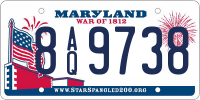 MD license plate 8AQ9738