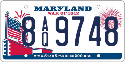 MD license plate 8AQ9748