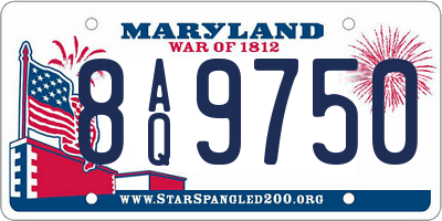 MD license plate 8AQ9750