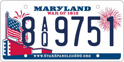 MD license plate 8AQ9751