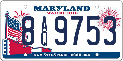 MD license plate 8AQ9753