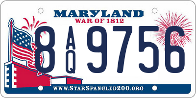MD license plate 8AQ9756