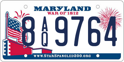 MD license plate 8AQ9764