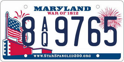 MD license plate 8AQ9765