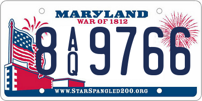 MD license plate 8AQ9766